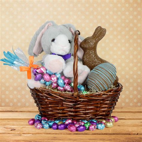 Easter baskets don't have to be limited to candy. Easter Bunny and Eggs Gift Basket