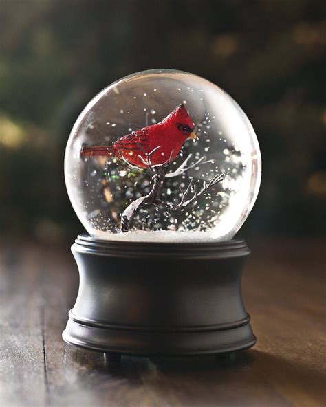 Cardinal Musical Snow Globe