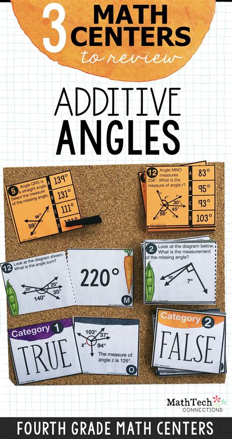 4th Grade Additive Angles Math Centers 4th Grade Math Task Cards
