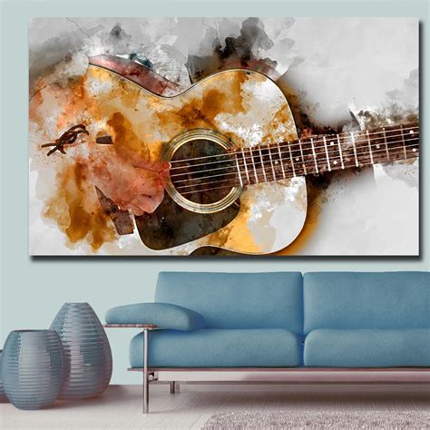 Printing The Melody Of The Guitar Abstract Art Wall Art Picture Home