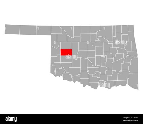 Map Of Custer In Oklahoma Stock Photo Alamy