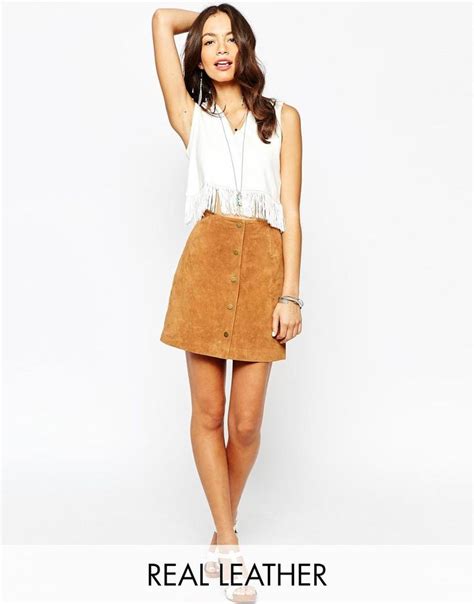 New Look Suede Popper Front Skirt At Skirt Trends Skirt