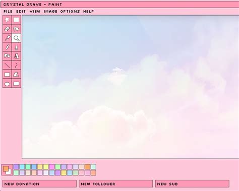 Cute Pink Ms Paint Twitch Overlay Creative Art Stream Personalize