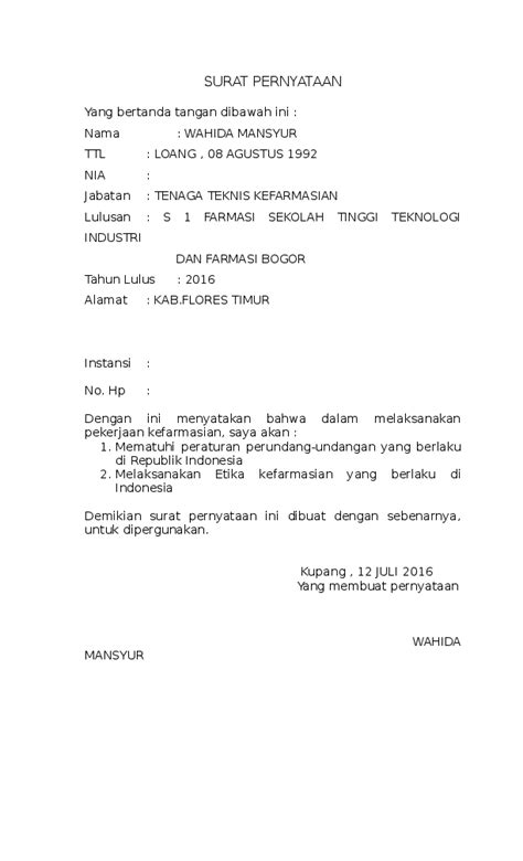 Contoh Surat Pernyataan Kesanggupan Mematuhi Peraturan ...