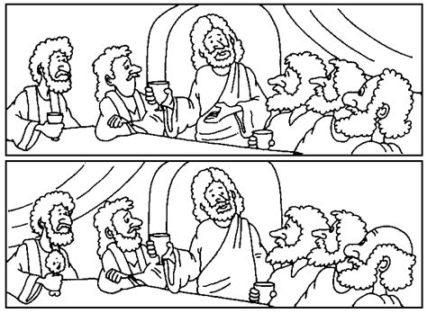 Cartoon Depiction Of The Last Supper Coloring Page Ki