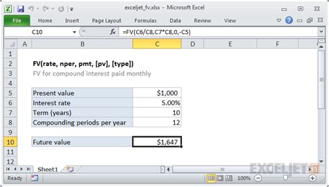 How To Use The Excel Fv Function Exceljet