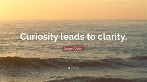 Joseph Deitch Quote “curiosity Leads To Clarity”
