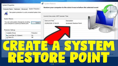 How To Create A System Restore Point In Windows 10 Youtube