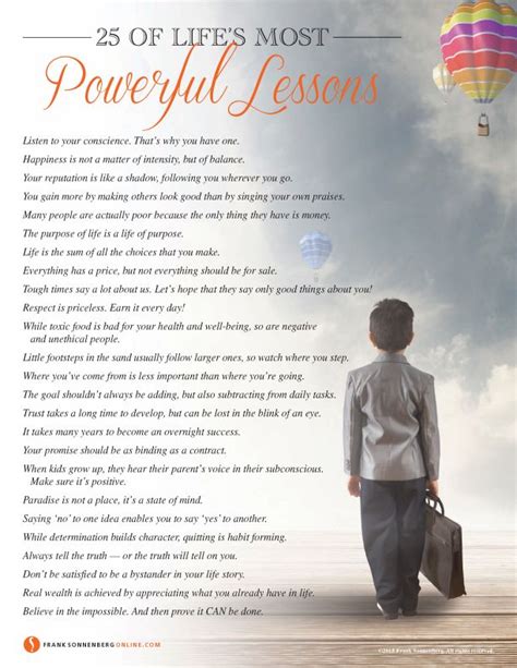 25 Of Lifes Most Powerful Lessons By Frank Sonnenberg