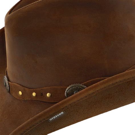 Mens Stetson Roxbury Shapeable Leather Western Hat Band