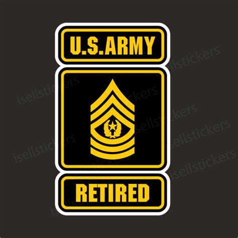 Army Logo Retired Command Sergeant Major Csm E9 Sticker Window Decal