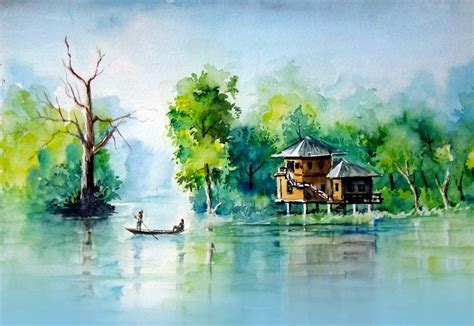 Pin By Davinder Singh Vaid On Indian Art Watercolor Landscape
