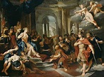 Dido y Eneas, óleo sobre lienzo de Nicolaas Verkolje (1673-1746 ...