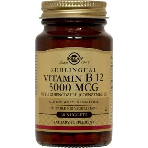 Solgar Vitamin B12 Sublingual 5000 Mcg 30 Nuggets