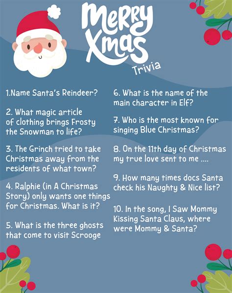 7 Best Printable Christmas Trivia And Answers