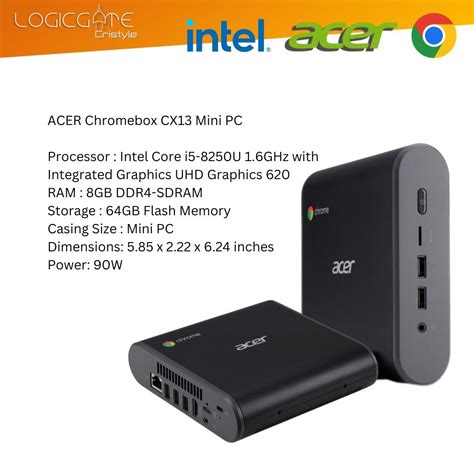 Acer Chromebox Mini Pc Cx13 Intel Core I5 8th Gen 8gb 64gb Ssd Flash