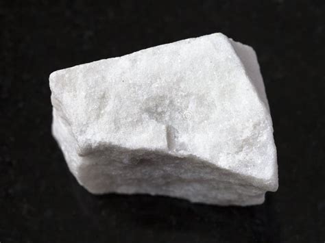 Piece Of Raw White Marble Stone On Dark Stock Image Image Of Gemstone