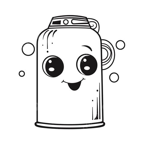 Cartoon Soda Can Coloring Page Outline Sketch Drawing Vector Spray Can