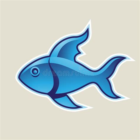 Blue Fish Icon Stock Vector Illustration Of Heraldic 35163387