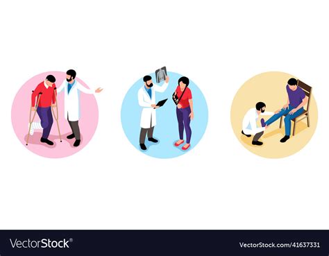 Orthopedic Design Concept Set Of Three Isolated Vector Image