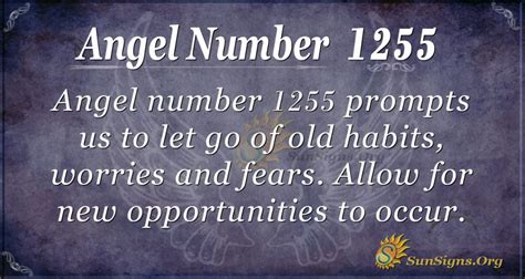 Number 125 is made up of the vibrations and attributes of the number 1, number 2 and number 5. Angel Number 1255 Meaning | SunSigns.Org