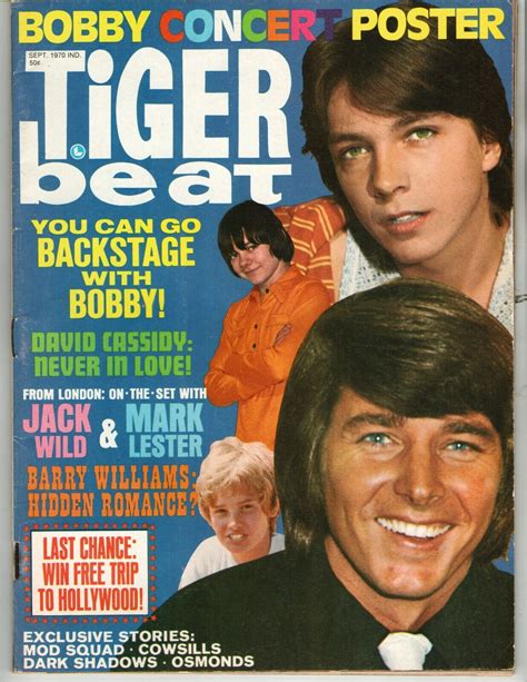 Tiger Beat Magazine September 1970 David Cassidy Bobby Sherman Barry