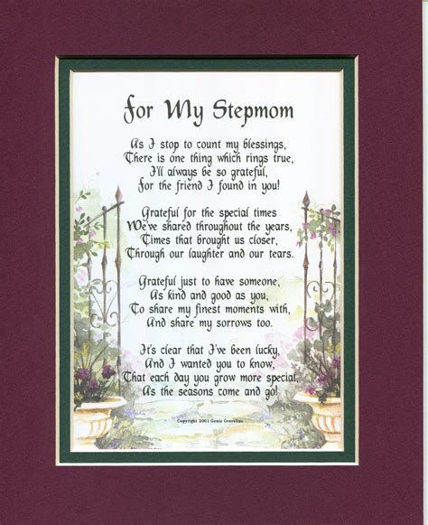 Stepmom Poem Stepmom Gift Stepmom Present Stepmoms Birthday Stepmothers Birthday Stepmother