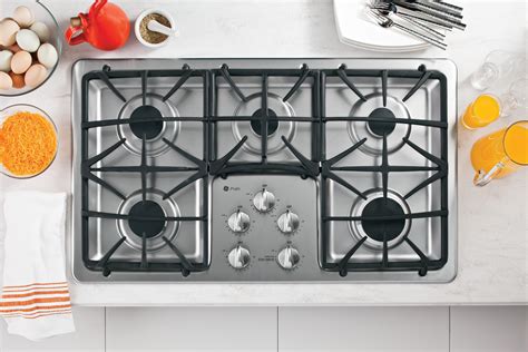 GE PGP966SETSS 36 Inch Gas Cooktop with 5 Sealed Burners, PowerBoil