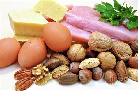However, you can get protein from a variety of foods! Healthy Diet food group, sources of protein. Photograph by ...