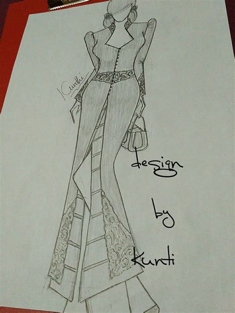 Kebaya Modern Long Kebaya Sketsa Model Pakaian Hijab Desain