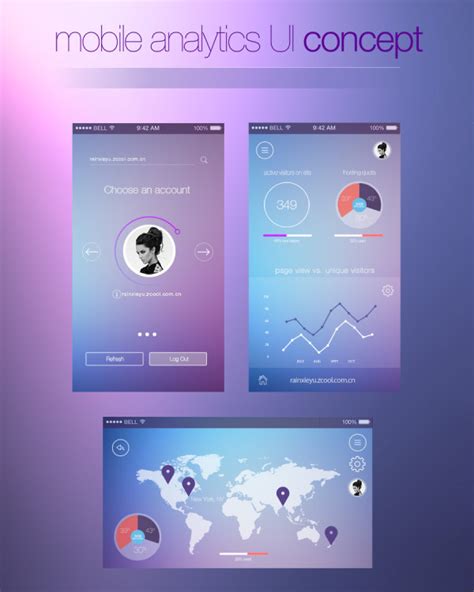 Blue And Purple Style Web Ui Kit 02 Free Download