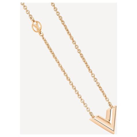 Louis Vuitton Lv Essential V Necklace New Golden Ref222702 Joli Closet