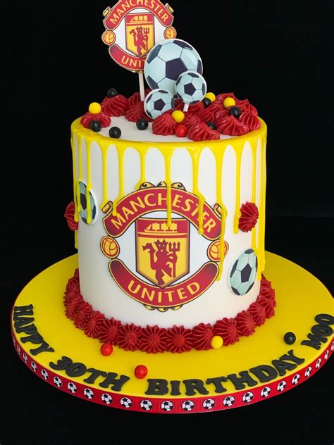 Manchester United Cake Dripcake Footballcake Cakeformen Manchester