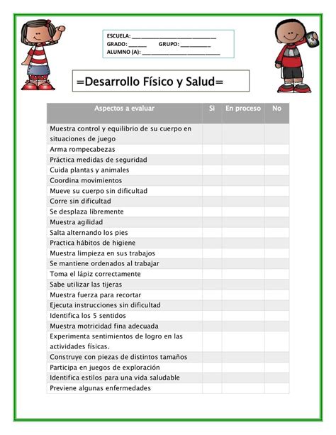Lista De Cotejo De Preescolar Preschool Curriculum Preschool Classroom