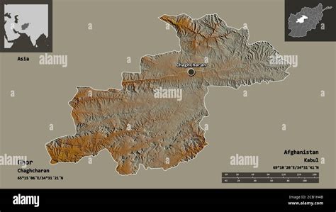 Shape Of Ghor Province Of Afghanistan And Its Capital Distance Scale