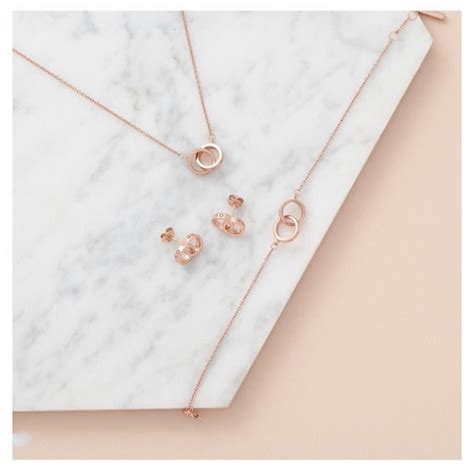 Buy Olivia Burton Classic Interlink Necklace Rose Gold Online