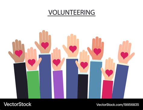 Raised Hands Volunteering Royalty Free Vector Image