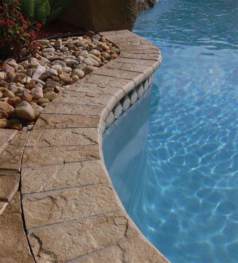 Im In Love With This Paver Coping Natural Stone Look Pool Pavers