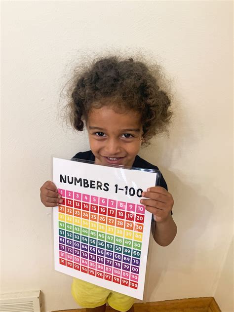 Numbers 1 100 Printable Hundreds Chart Educational Etsy