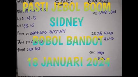 nomor sidney yang keluar siang ini
