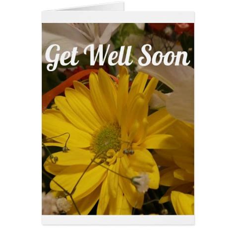 Get Well Soon Yellow Flowers Card Zazzle