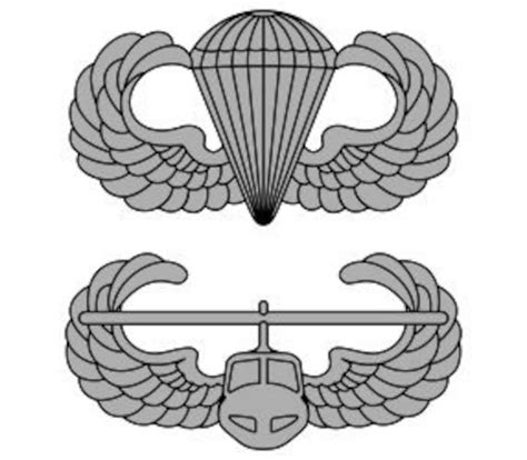 Us Army Parachutist And Air Assault Badges Stacked Vector Files Dxf