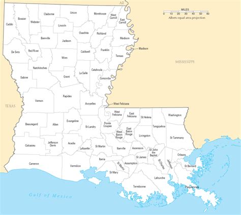 Louisiana Map With Parishes Images Literacy Basics