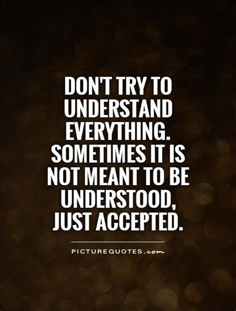 Dont Try To Understand Everything Sometimes It Is Not Meant To