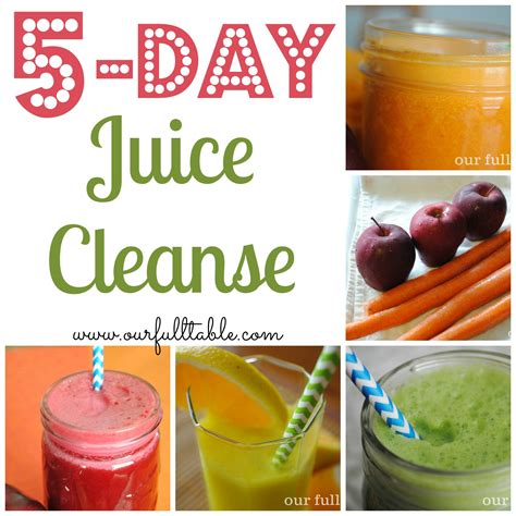 Juice cleanses are a way to feel that way for more than just the morning, and reset from the sluggishness of a nutritional slump. 5 Day Homemade Juice Cleanse - Our Full Table | 5 day juice cleanse, Juice cleanse, Homemade ...