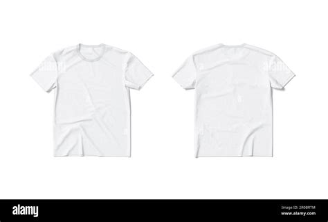 Blank White T Shirt Mockup Flat Lay Front And Back Isolated 3d