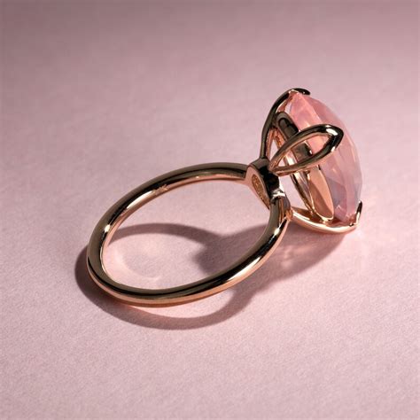 pink rose quartz rose gold ring pear cut engagement ring etsy