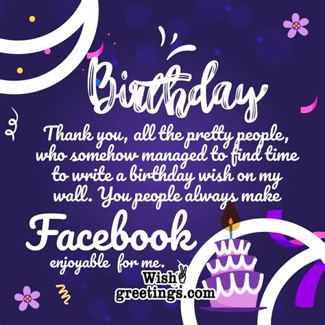 Thank You For Birthday Wishes Facebook