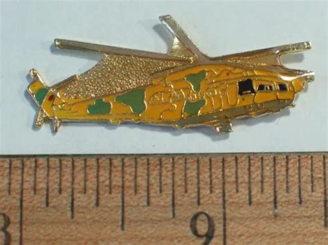 Vintage Mi 24 Hind Helicopter Russian Military Pin Badge Hat Tack
