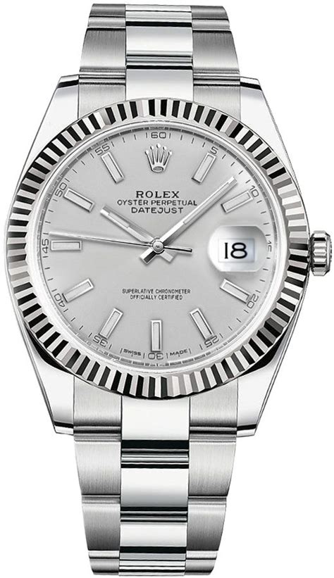 126334 Luxury Rolex Datejust 41 Silver Dial Men's Watch ...